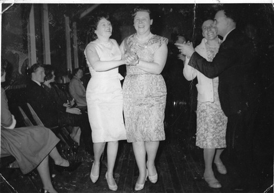 Photo:Ladies dancing in the 1950s or '60s.  But who are they?  Let us know!    (See information in the Comments at the foot of the page, kindly supplied by Jacqueline Shattock.)