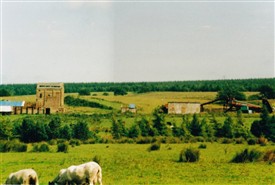 Photo:Remains of the Woodmuir Colliery buildings, just east of Briech.