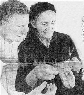 Photo:Sister Margaret (left) with an elderly Bosnian woman.